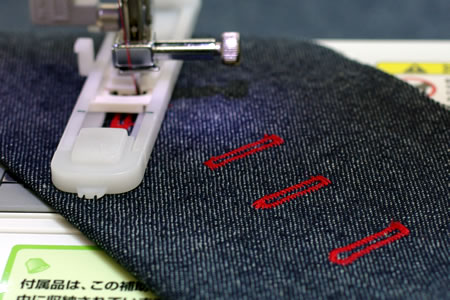 ブラザーPS205のボタンホール