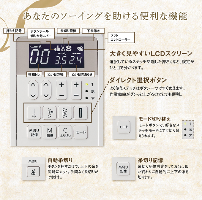 ジャノメミシンNP3000 便利な機能