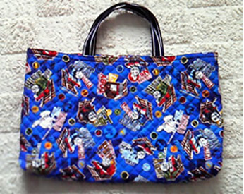 トーマスのキルト生地で作った通園バッグ