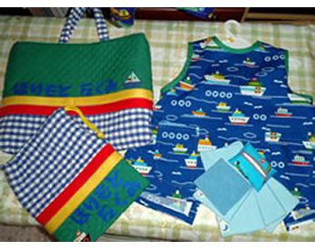 通園グッズとベビーグッズの余り布で作ったハンカチ