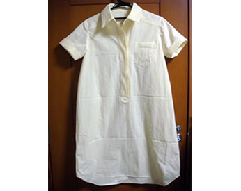 母のおさがりミシンで作ったシャツワンピース