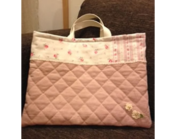 娘の入園準備に作ったキルティングのてさげバッグ