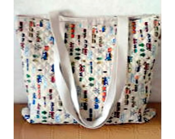 乗り物がいっぱいの生地で作った入園バッグ