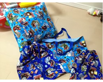 きかんしゃトーマスの生地で作った入園セット