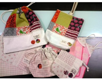 ヨーヨーキルトを使った入園セット