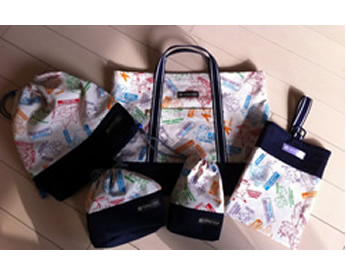 ポケモンの生地でつくった入園グッズ