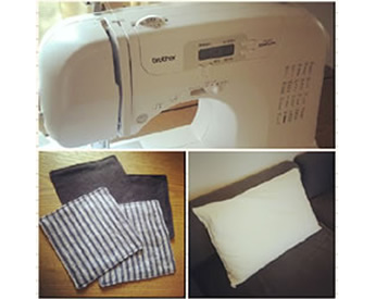 十数年ぶりのミシンで作った枕カバー