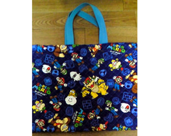 マリオの生地で作った手提げバッグ
