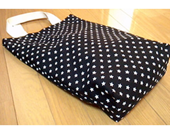 初作品！星柄の生地で作った入園バッグ