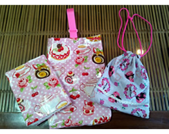 汚れにくいラミネート生地で作った入園グッズ