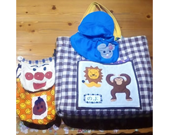 動物やアンパンマンを取り入れた通園グッズ