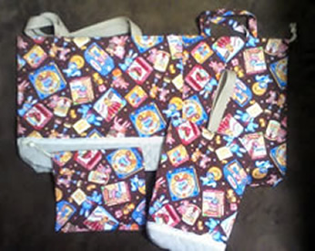 所要時間一時間♪ダークブラウンの生地で作った入園グッズ☆