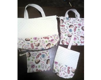 所要時間一時間♪ペコちゃんの生地で作った入園グッズ☆