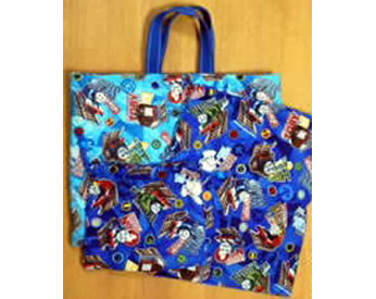 機関車トーマスの生地で作った手提げバッグや巾着！