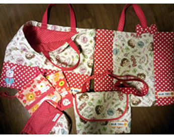 ペコちゃんの生地で作ったバッグ