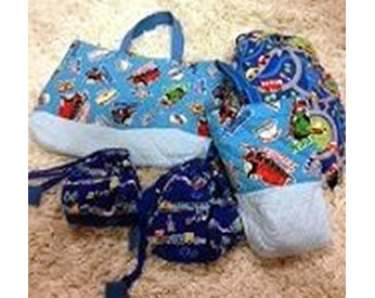 トーマスの生地で作った入園グッズ5点