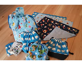 いろんなアニマル生地で作った入園グッズ