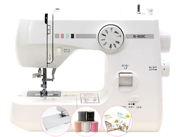 写真：特別付属付き！ボタン式 N400C(スクエア柄)　ジャガー 電動ミシン